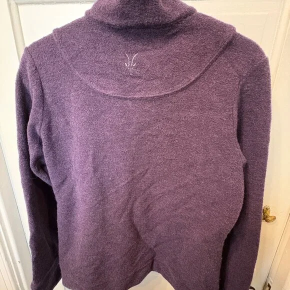 Women's Medium Ibex cardigan in deep plum - Picture 6 of 10